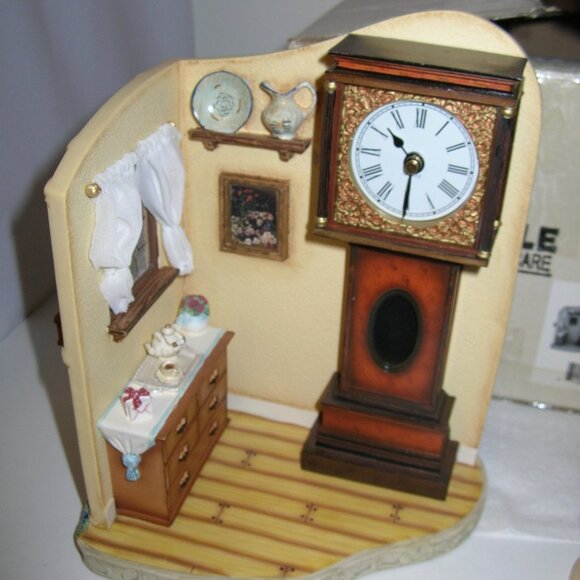 GRANDFATHER CLOCK  Hummelscape w/Box & AUF WIEDERSEHEN Figurine #153/0 TMK5 RARE - Picture 3 of 11